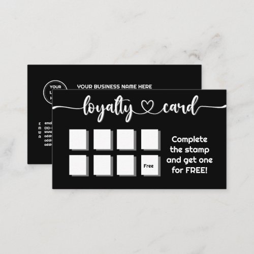 Solid Color Black Add Your Logo QR Code Loyalty Card