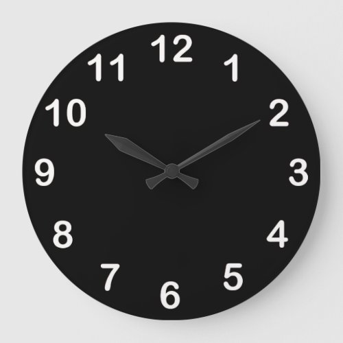 Solid Color Black Large Clock