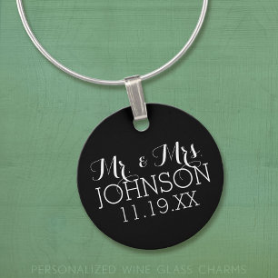 Solid Color Black Mr & Mrs Wedding Favors