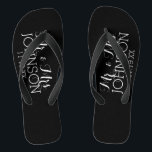 Solid Color Black Mr & Mrs Wedding Memento Flip Flops<br><div class="desc">A bold color with chic fonts make a statement piece for a reception favor or anniversary party. Items are easier to customize when you replace all text and photos first. If your art still needs to be adjusted, click on the Customize This button. This will take you to a design...</div>