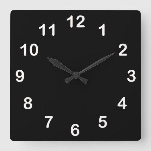 Solid Color Black Square Wall Clock