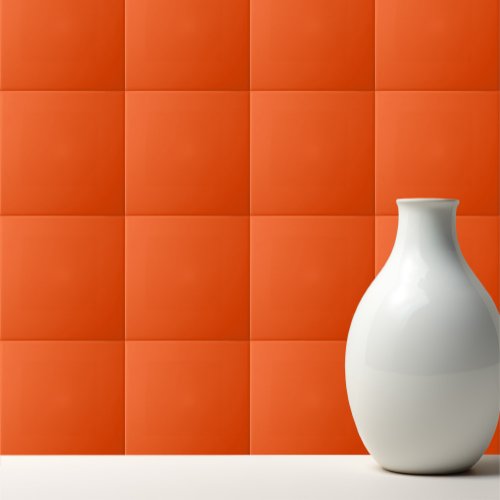 Solid color blood orange ceramic tile