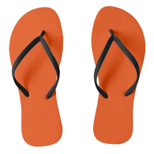 Solid color blood orange flip flops