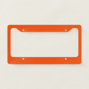 Solid color blood orange license plate frame