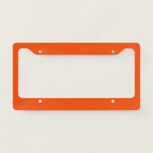 Solid color blood orange license plate frame