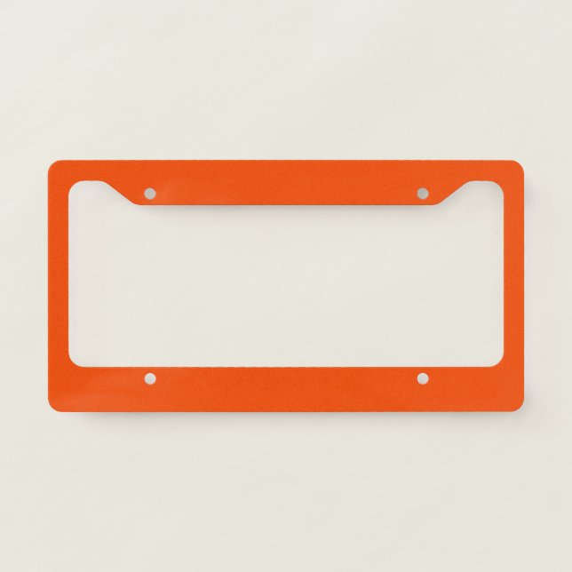 Solid color blood orange license plate frame (Front)