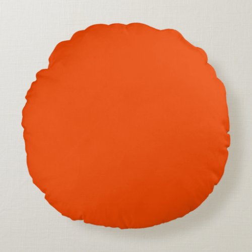 Solid color blood orange round pillow