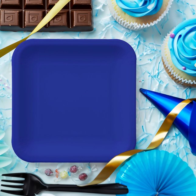 Solid Color Blue Party Paper Plates (Creator Uploaded)