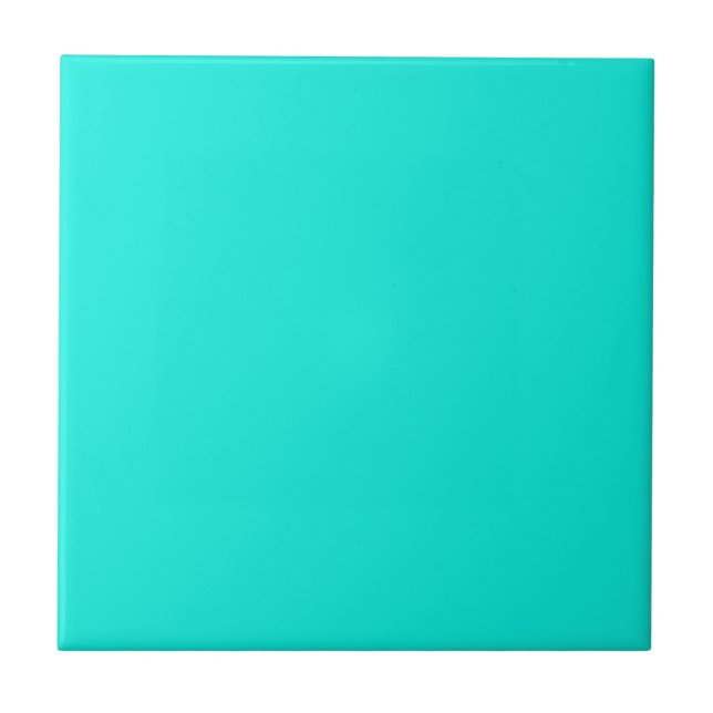Solid Color: Bright Aqua Ceramic Tile (Front)