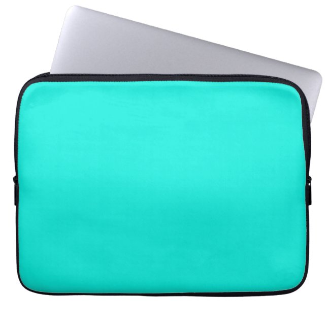 Solid Color: Bright Aqua Laptop Sleeve (Front)