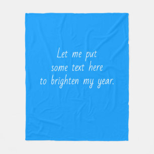 Solid color bright medium Plain blue Fleece Blanket