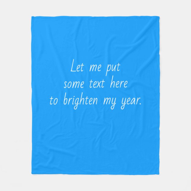 Solid color bright medium Plain blue Fleece Blanket (Front)