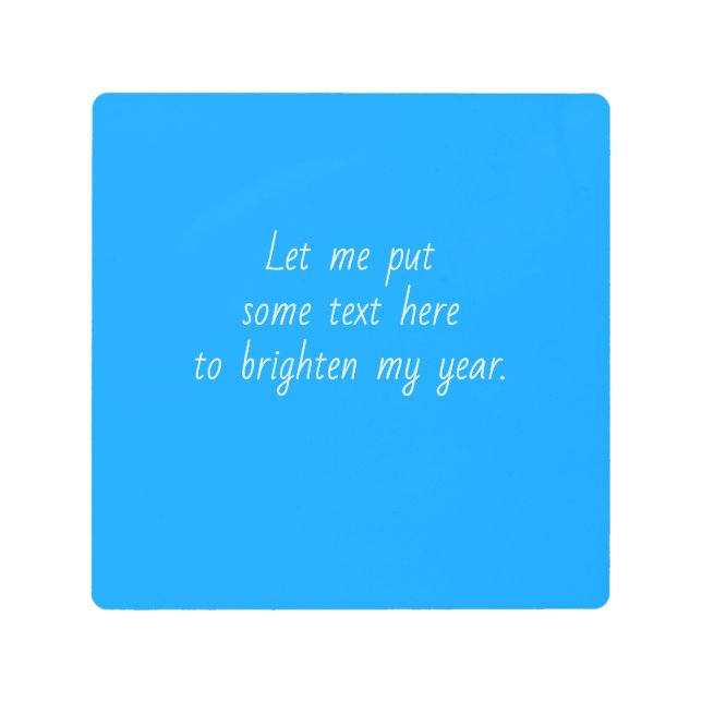 Solid color bright medium Plain blue Metal Print (Front)