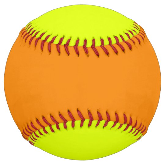 solid color bright orange and neon yellow softball | Zazzle.com