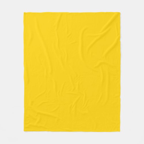 Solid color bright yellow fleece blanket