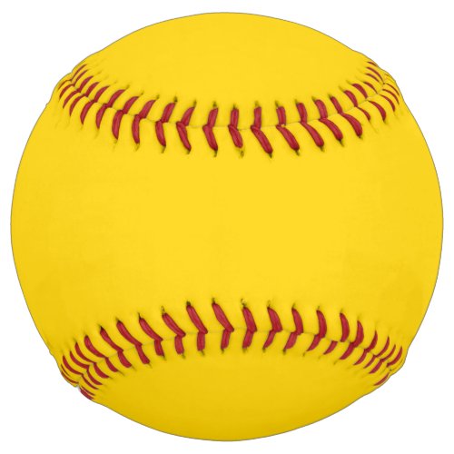 Solid color bright yellow softball