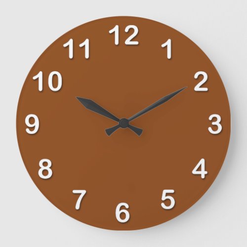 Solid Color Brown Large Clock