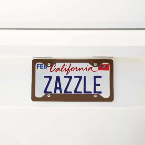 Solid Color Brown License Plate Frame