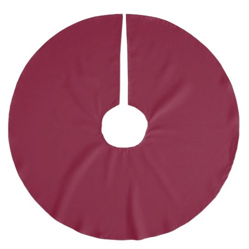 Solid color burgundy maroon brushed polyester tree skirt
