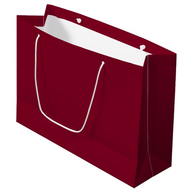 Solid color burgundy maroon large gift bag (Front Angled)