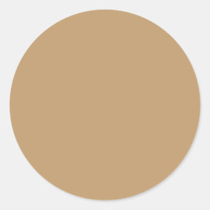 Solid Color: Camel Brown Classic Round Sticker