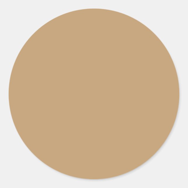 Solid Color: Camel Brown Classic Round Sticker (Front)