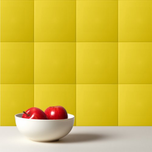 Solid color canary yellow ceramic tile