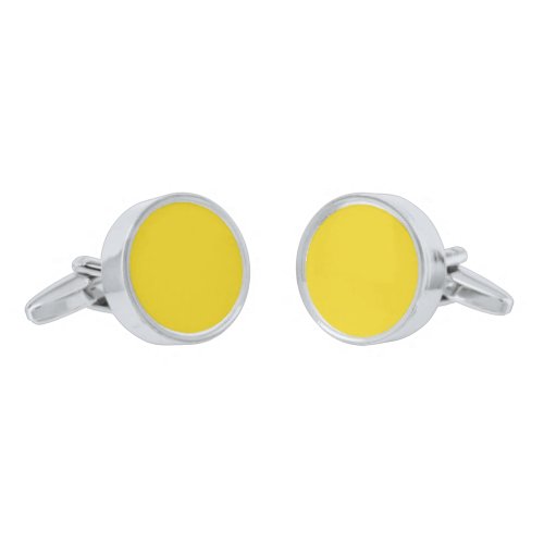 Solid color canary yellow cufflinks