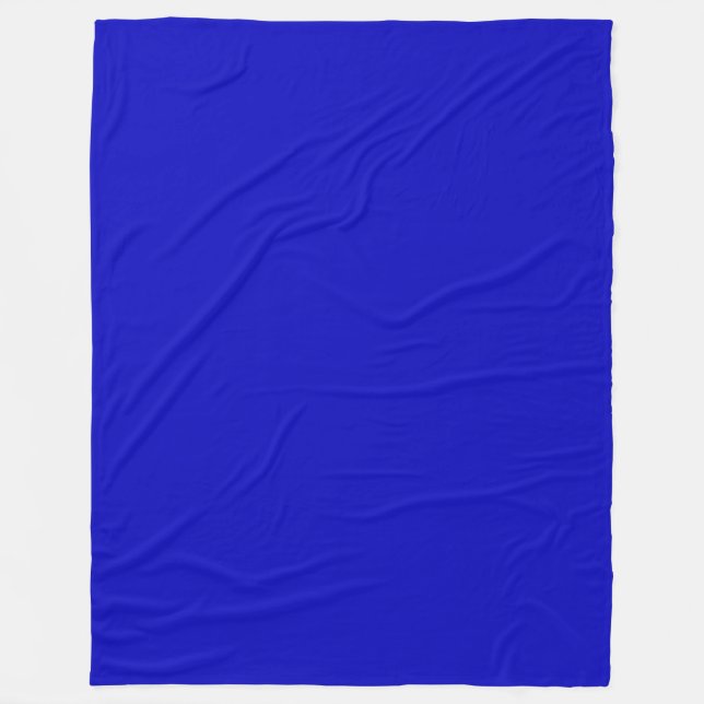 Solid Color Cobalt Blue Blank Fleece Blanket (Front)