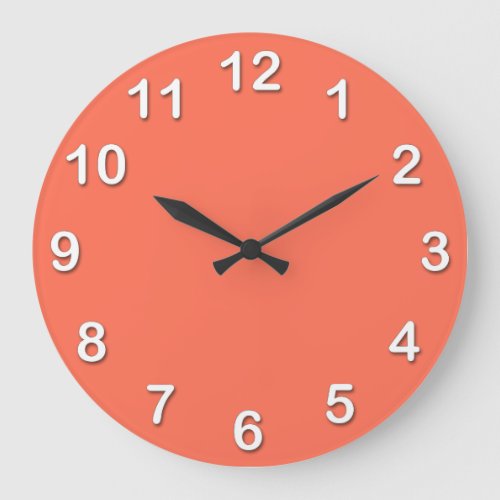 Solid Color Coral Large Clock