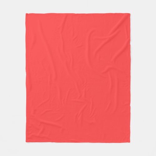Solid Color Coral Red Fleece Blanket