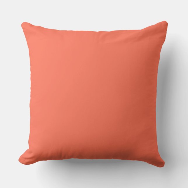 Solid Color: Coral Throw Pillow (Front)