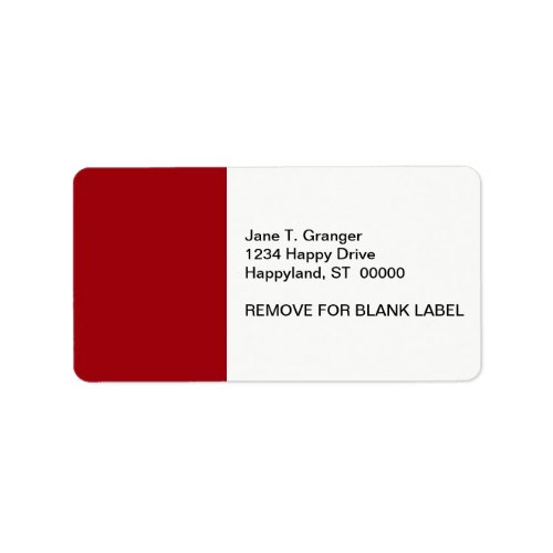 Solid Color Cranberry Red Label