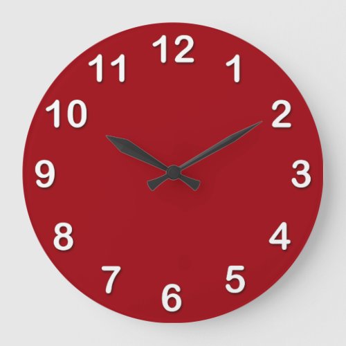 Solid Color Cranberry Red Large Clock