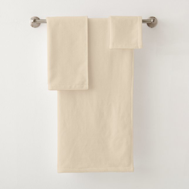 Solid color cream light beige bath towel set (Insitu)