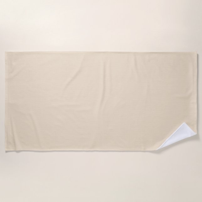 Solid color cream light beige beach towel (Front)