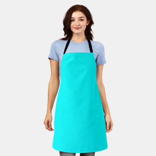 Solid color cyan apron