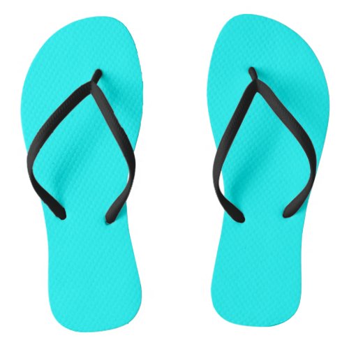 Solid color cyan flip flops