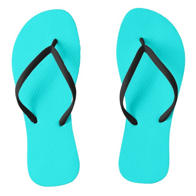 Solid color cyan flip flops (Footbed)