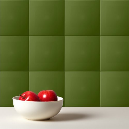 Solid color dark army green ceramic tile
