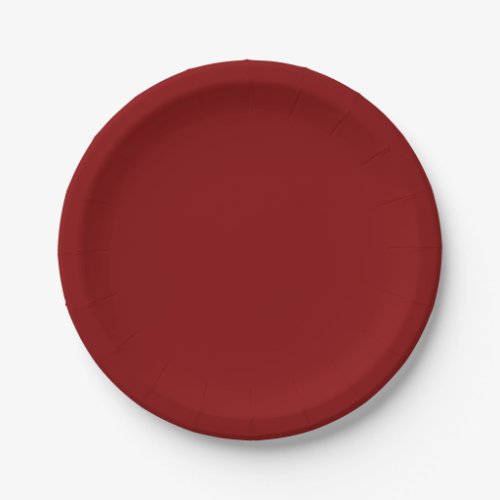 Solid color dark blood red paper plates