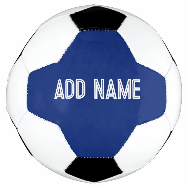 solid color dark blue  - add name  soccer ball (Front)
