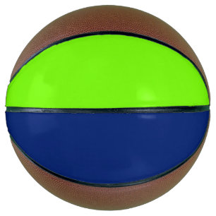 solid color dark blue and neon green basketball