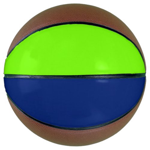 solid color dark blue and  neon green basketball