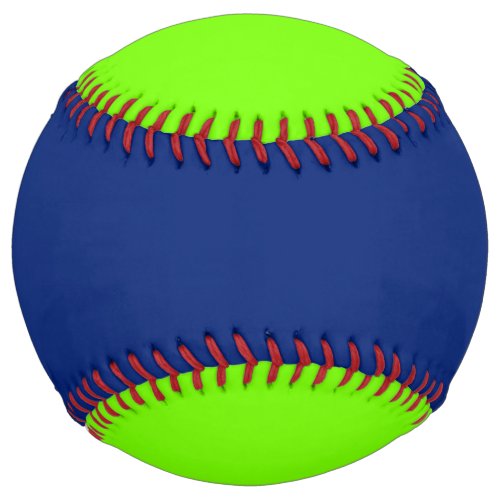 solid color dark blue and  neon green softball