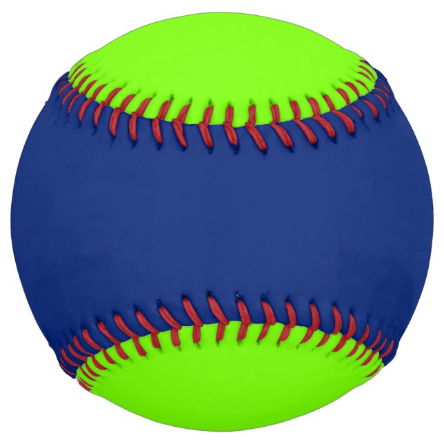 solid color dark blue and  neon green softball (Front)