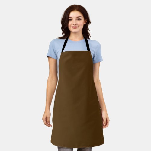 Solid color dark chocolate brown apron