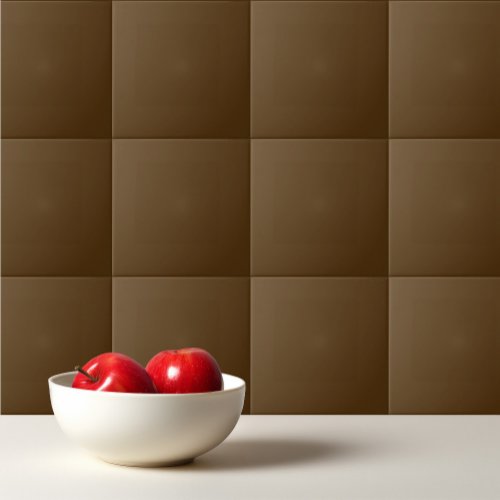 Solid color dark chocolate brown ceramic tile