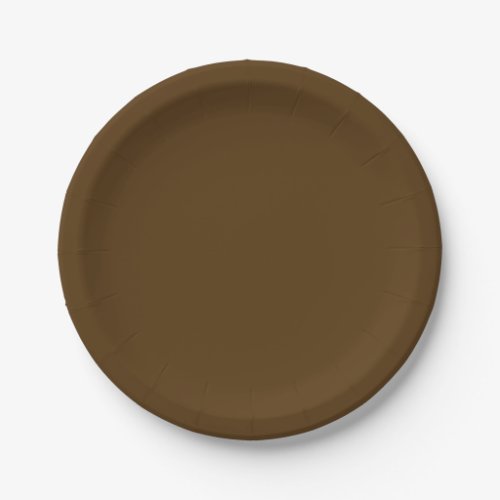 Solid color dark chocolate brown paper plates