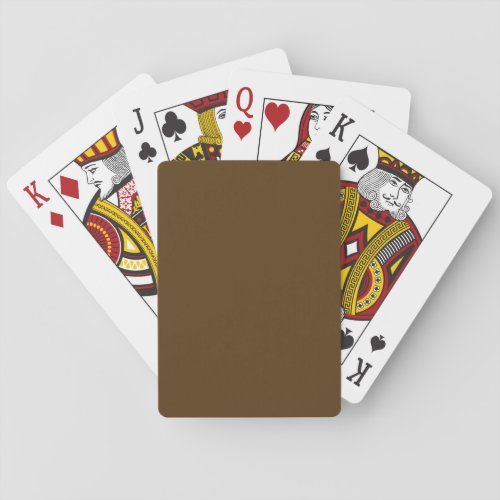 Solid color dark chocolate brown poker cards